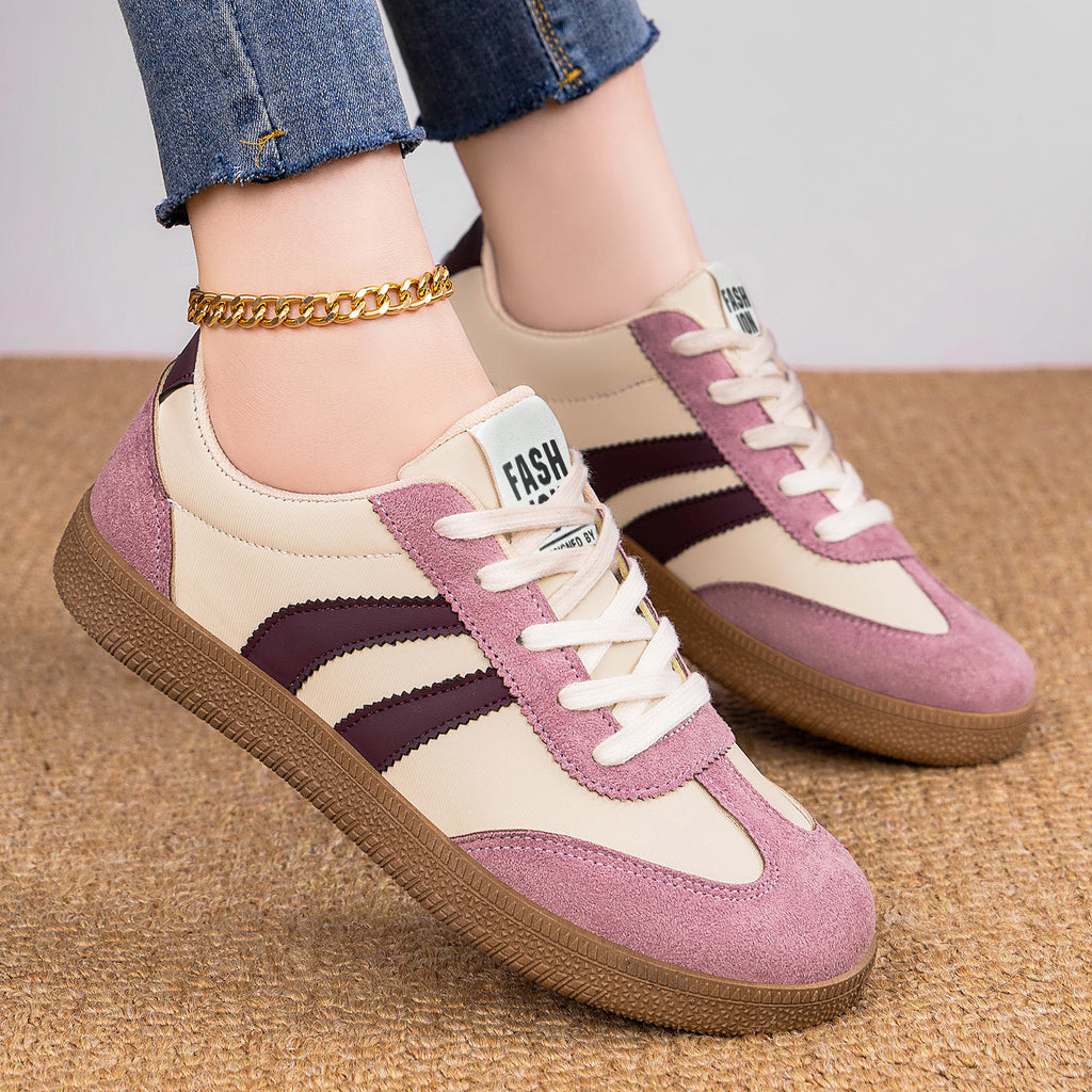 Women's Color-Block Soft-Sole Low-Cut Boots – Casual Lace-Up Shoes in 5 Colors