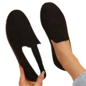 Women's Slip-On Suede Flat Loafers – Round Toe Casual Shoes in 4 Colors