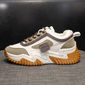 Women's Sport Sneakers with Contrast Laces – Casual Low-Cut Shoes in Black & Beige