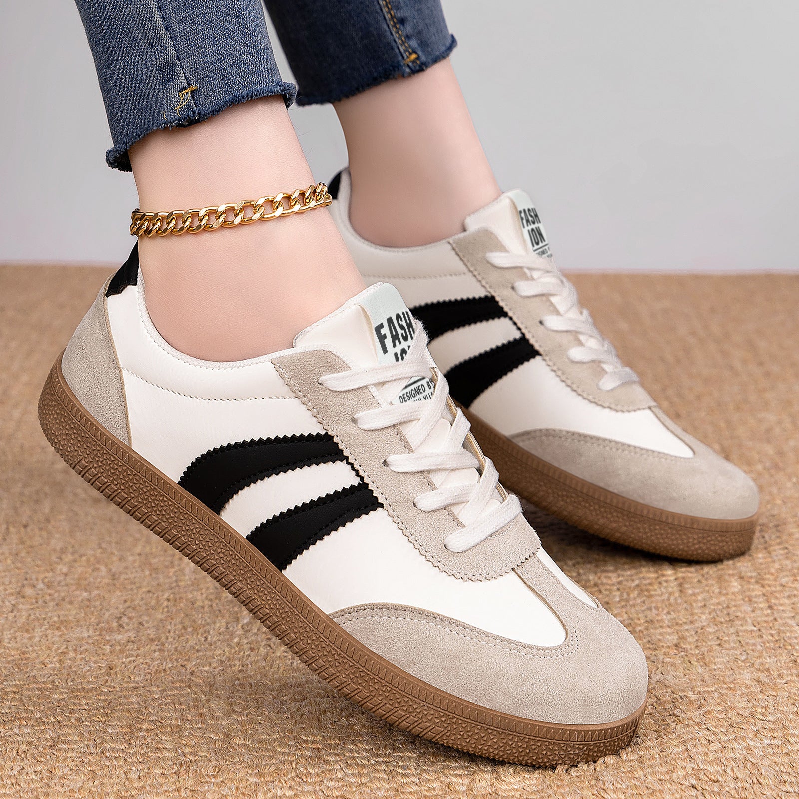 Women's Color-Block Soft-Sole Low-Cut Boots – Casual Lace-Up Shoes in 5 Colors