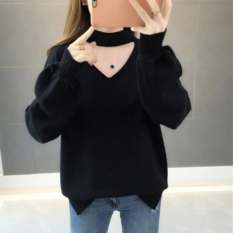 Velvet Padded Sweater | Women's Loose Fit Autumn Winter Pullover