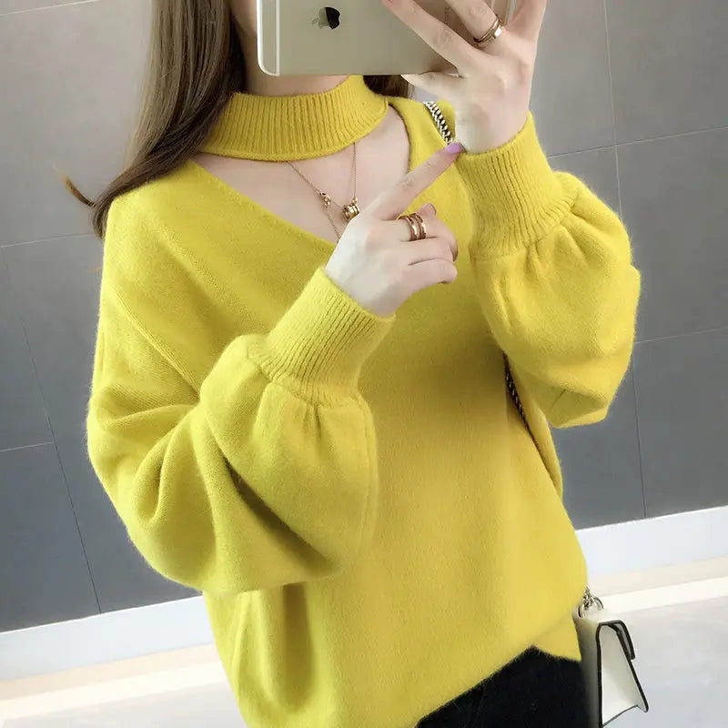Velvet Padded Sweater | Women's Loose Fit Autumn Winter Pullover