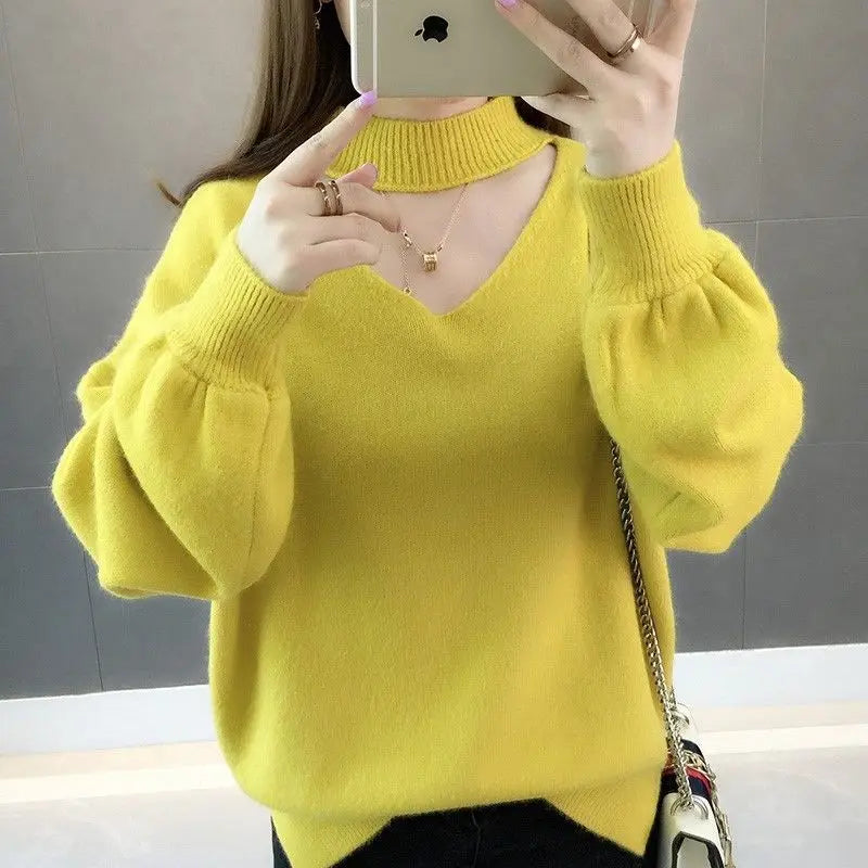 Velvet Padded Sweater | Women's Loose Fit Autumn Winter Pullover