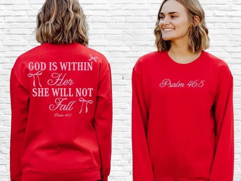 God Is Within Her She Will Not Fall Hoodie | Women's Religious Sweatshirt