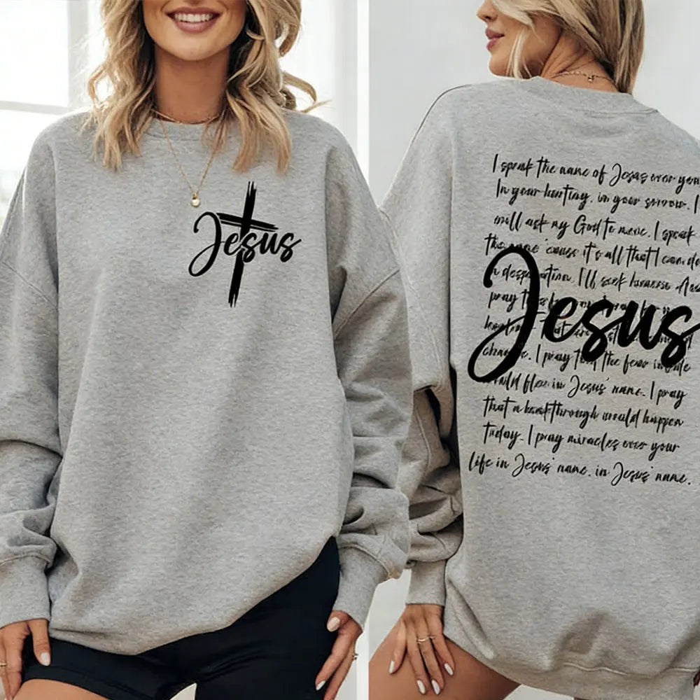 I Speak the Name of Jesus Sweatshirt – Christian Faith Hoodie for Men & Women