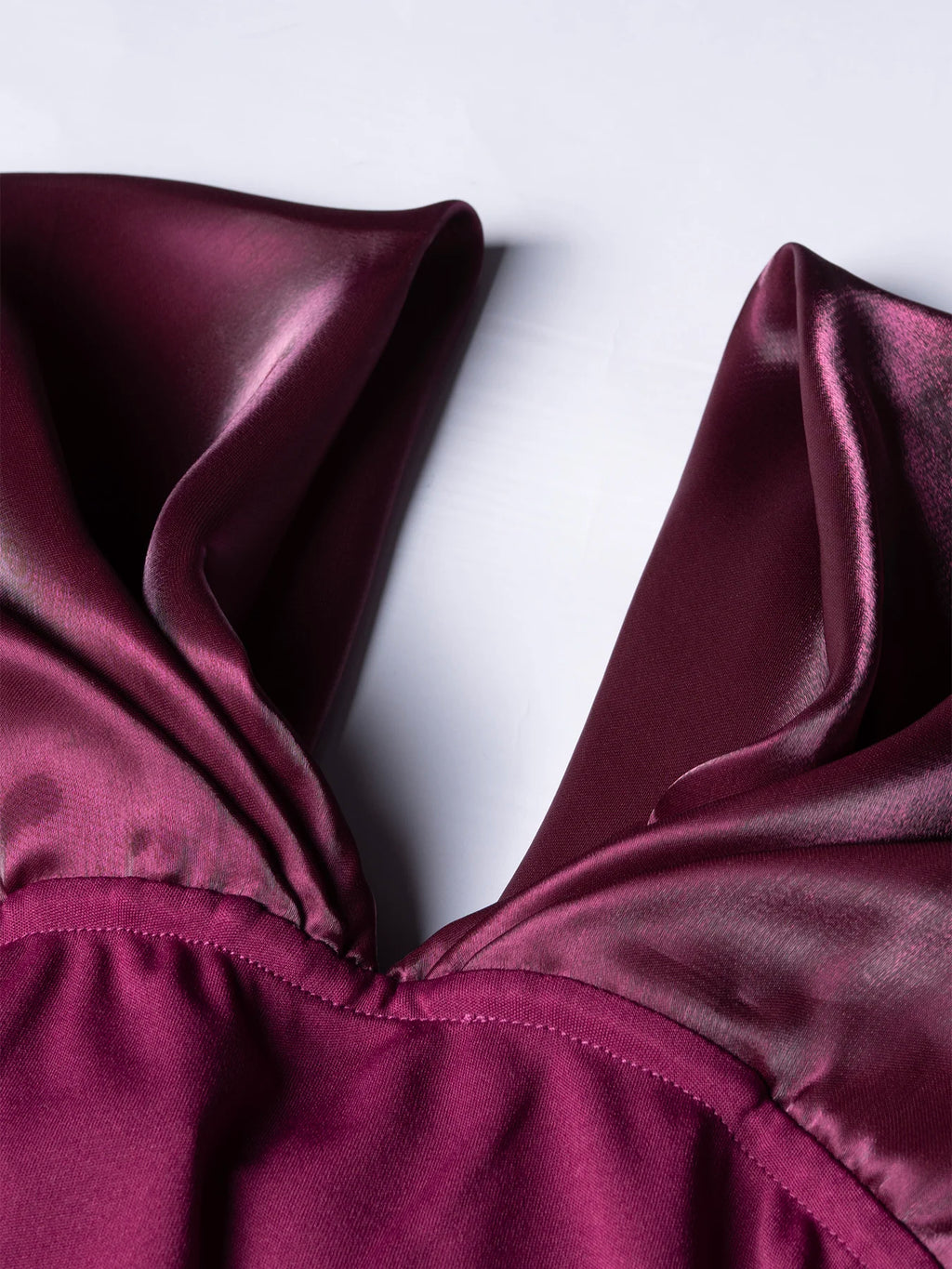 Off-Shoulder Cap Sleeve Plum Satin-Trim Bodycon Maxi Dress – Elegant Party Dress