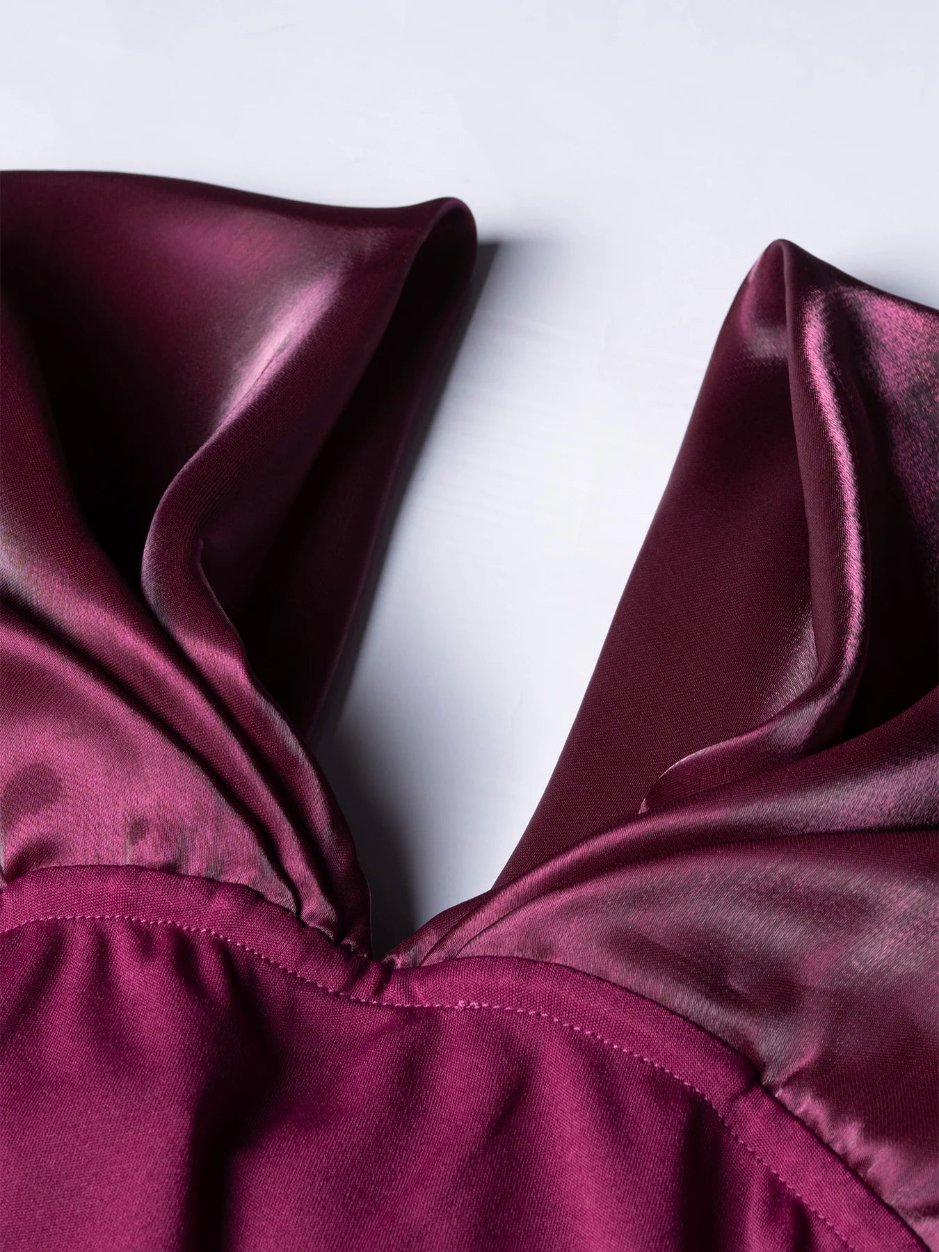Off-Shoulder Cap Sleeve Plum Satin-Trim Bodycon Maxi Dress – Elegant Party Dress