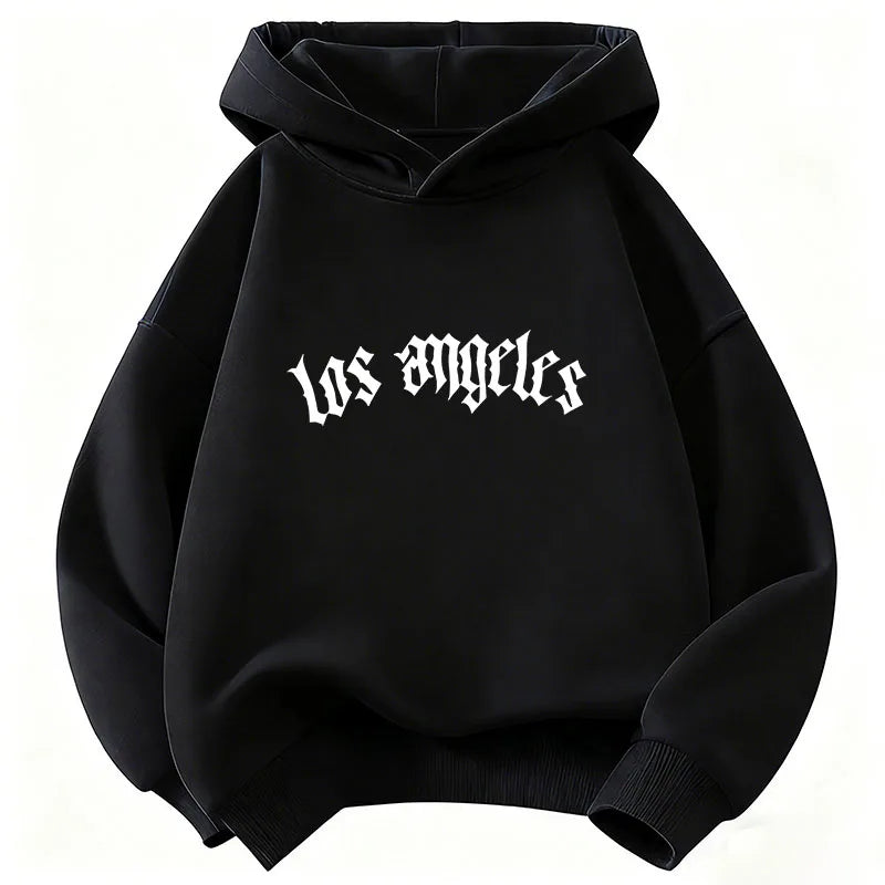 Kids Los Angeles Letter Print Hoodie – Streetwear Sweatshirt for Boys & Girls | Sizes 110–160