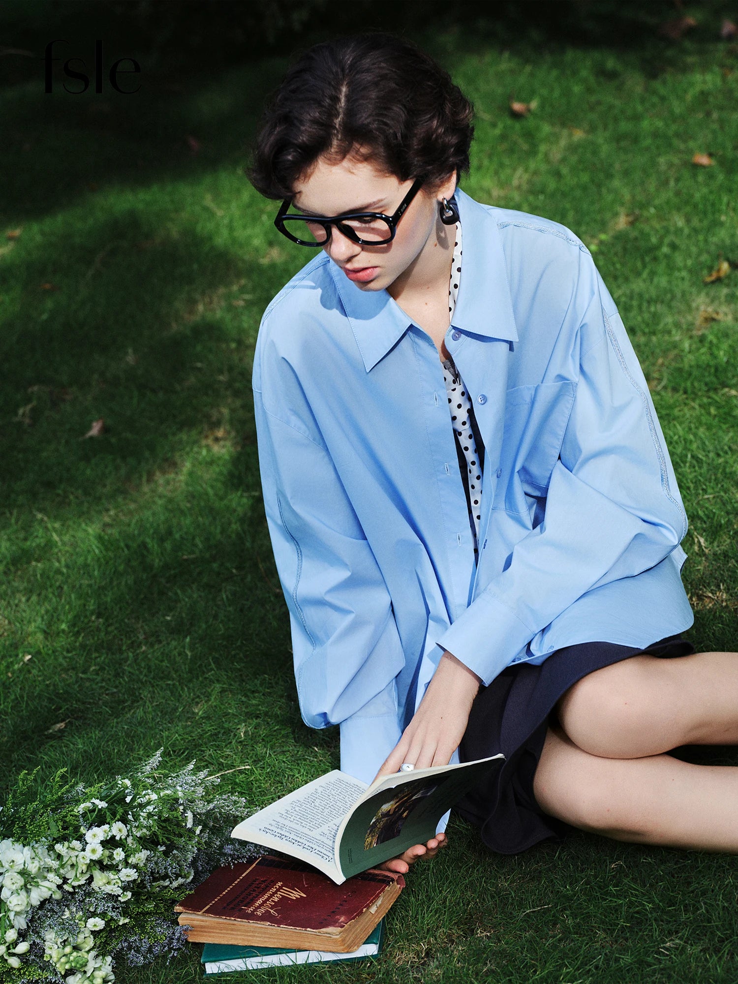 Women's Loose Fit Cotton Oversized Blouse | Long Sleeve Polo-Neck Casual Shirt
