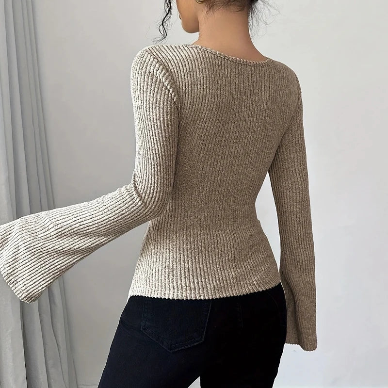 Y2K Long Sleeve Crop Top | Women's Off-Shoulder Autumn Winter Cropped Sweatshirt