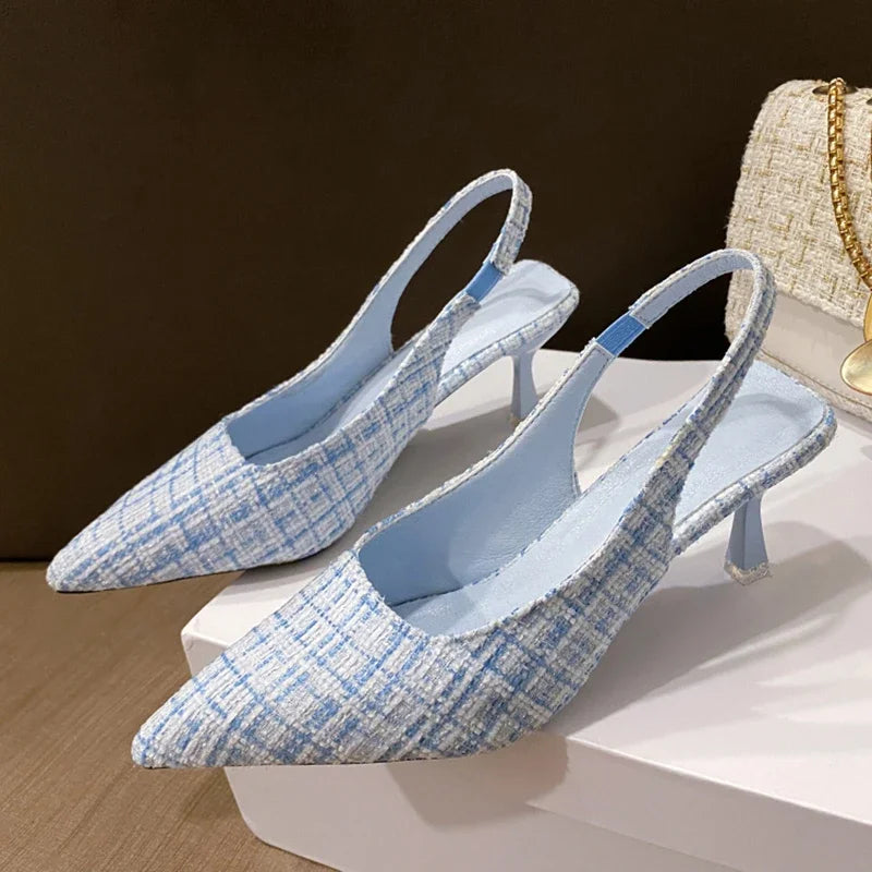 Women's Slingback Pointed Toe Stiletto Pumps – Party & Office Heels 4 Colors