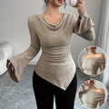 Y2K Long Sleeve Crop Top | Women's Off-Shoulder Autumn Winter Cropped Sweatshirt