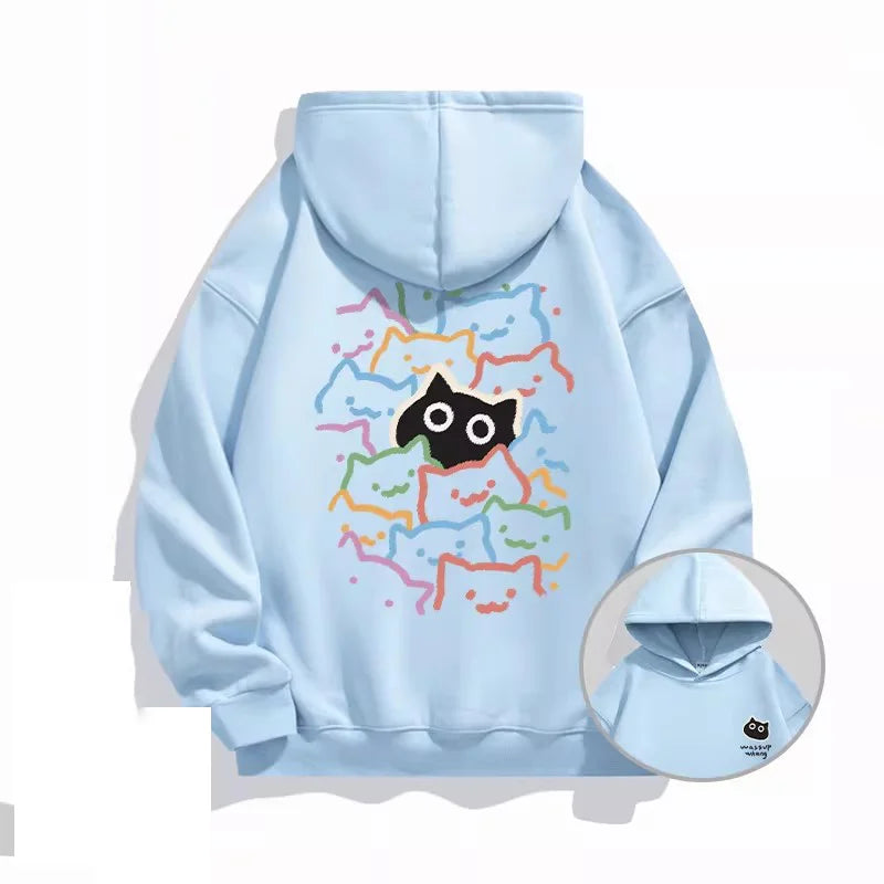 Trendy Cat Graphic Hoodie – Unisex Streetwear Sweatshirt for Men & Women | Sizes S–XXXL