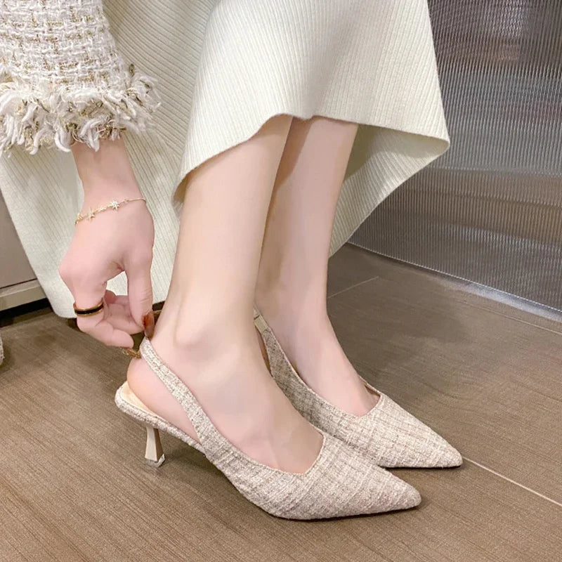Women's Slingback Pointed Toe Stiletto Pumps – Party & Office Heels 4 Colors