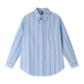 Women's 100% Cotton Striped Blouse | Loose Fit Drop-Shoulder Long Sleeve Top