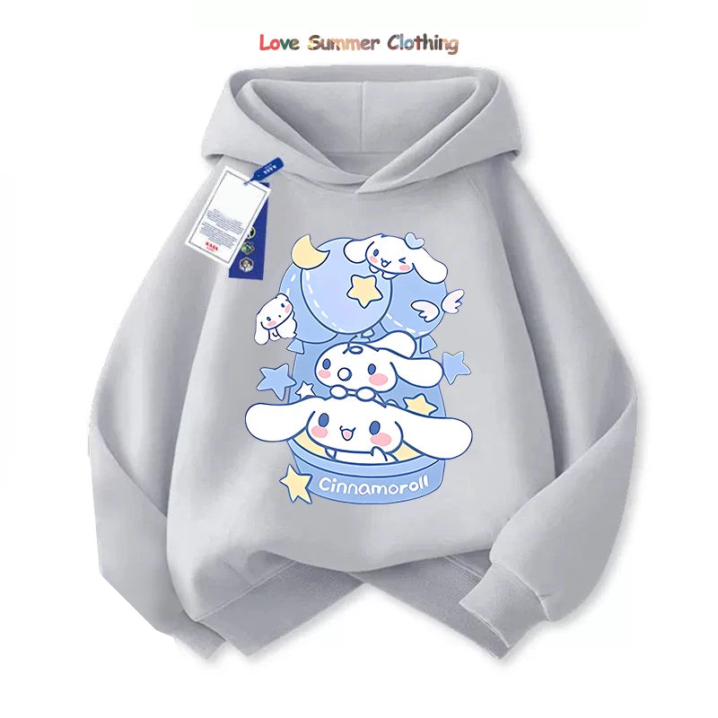 Kids Kawaii Cinnamoroll Cartoon Sweatshirt – Cute Dog Hoodie for Children | Sizes 100–160