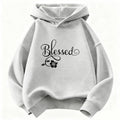 Kids Blessed Flower Print Hoodie – Cute Graphic Sweatshirt for Boys & Girls | Sizes 110–160