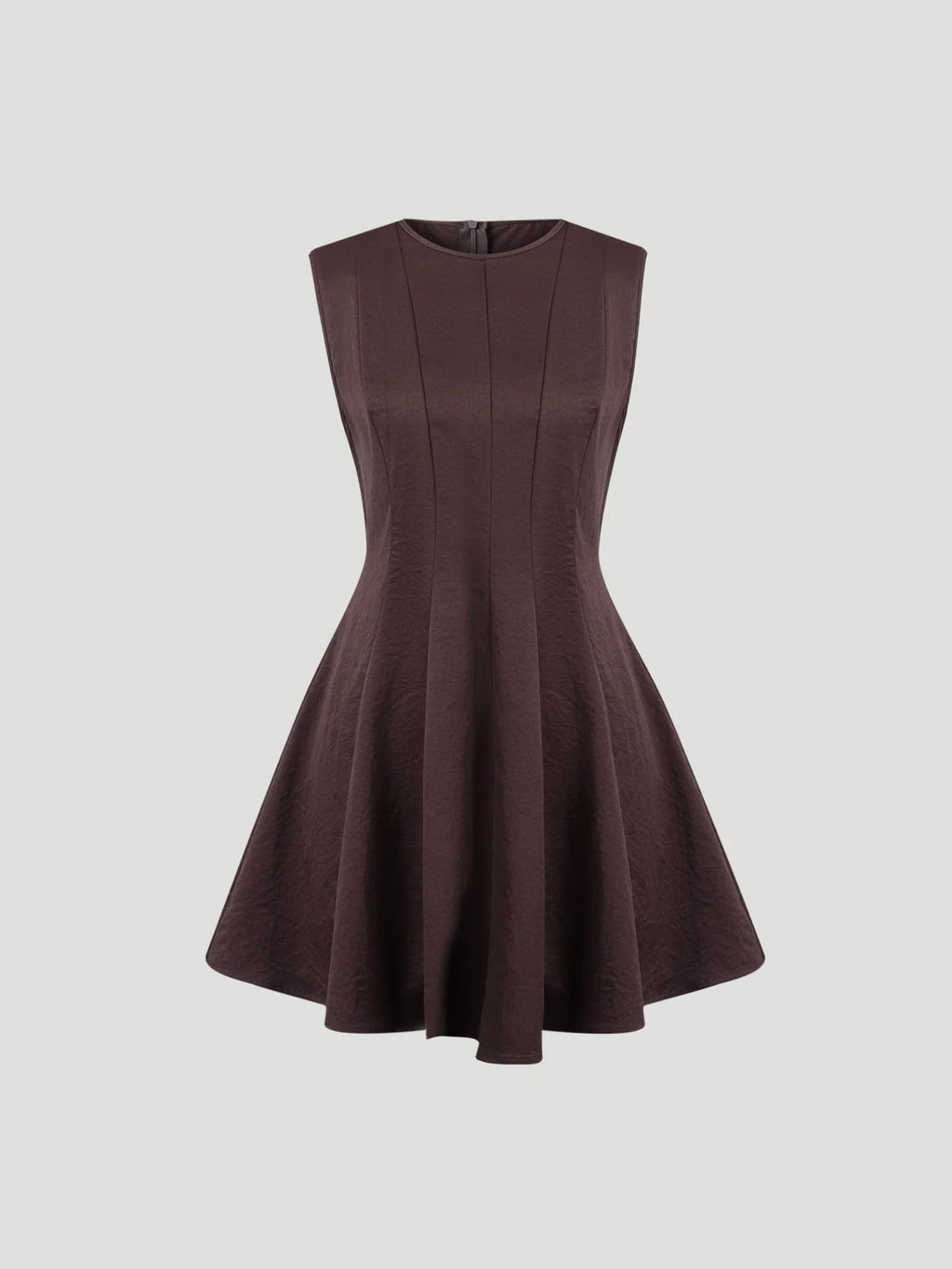 Women Mini Dress Sleeveless Crew Neck Seamed Waist A-Line Dress Chic Spring Summer Casual Date Brunch Club Night Party Dresses