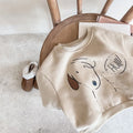 Kids Fleece-Lined Dog Print Sweatshirt – Warm Cotton Pullover for Boys & Girls | Ages 1–6