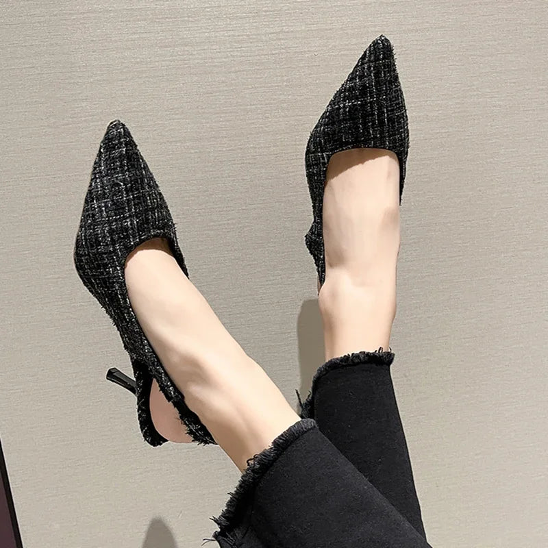 Women's Slingback Pointed Toe Stiletto Pumps – Party & Office Heels 4 Colors