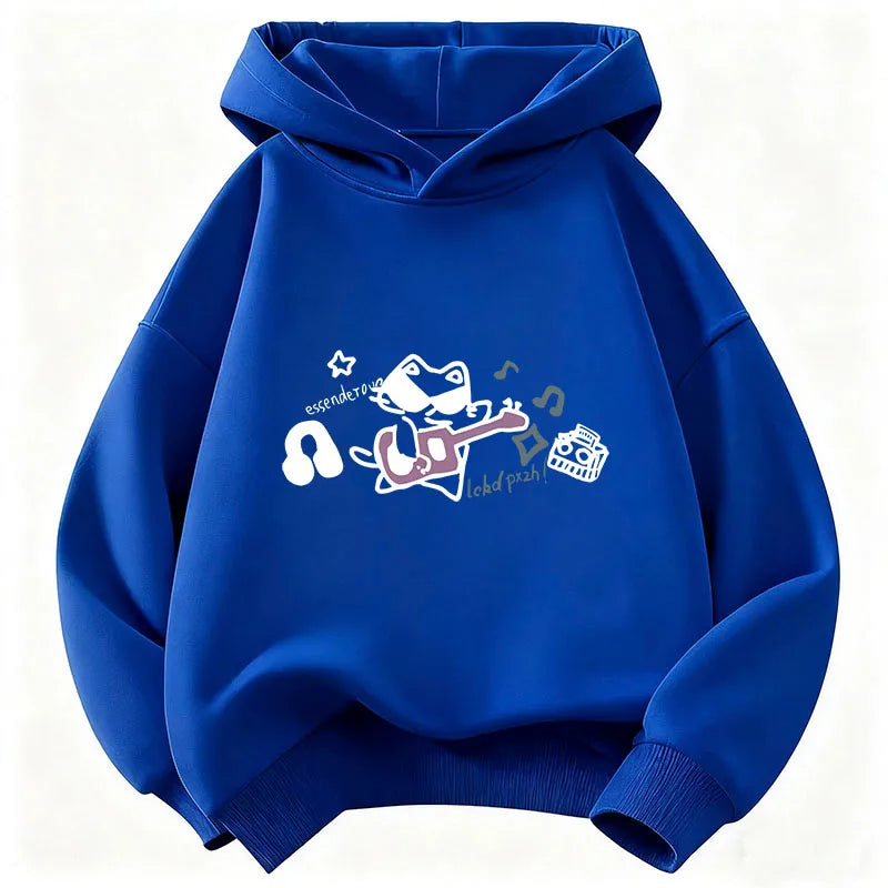 Kids Hip Hop Music Cat Hoodie – Cool Graphic Sweatshirt for Boys & Girls | Sizes 110–160