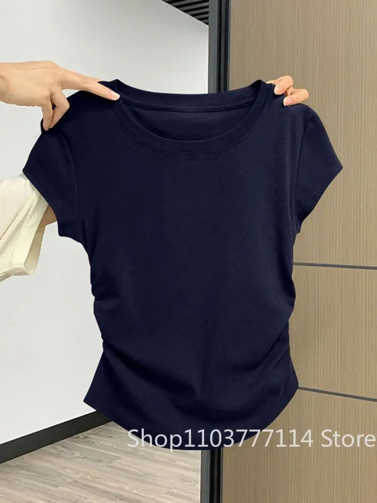 Women's Slim Fit Short Sleeve Top | Versatile Polyester Base Shirt