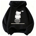 Kids Hello Kawaii Cat & Flower Hoodie – Cute Graphic Sweatshirt for Boys & Girls | Sizes 110–160