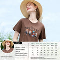 Women's Letter Embroidery Cotton T-Shirt | Casual Cool Short Sleeve Cartoon Print Top