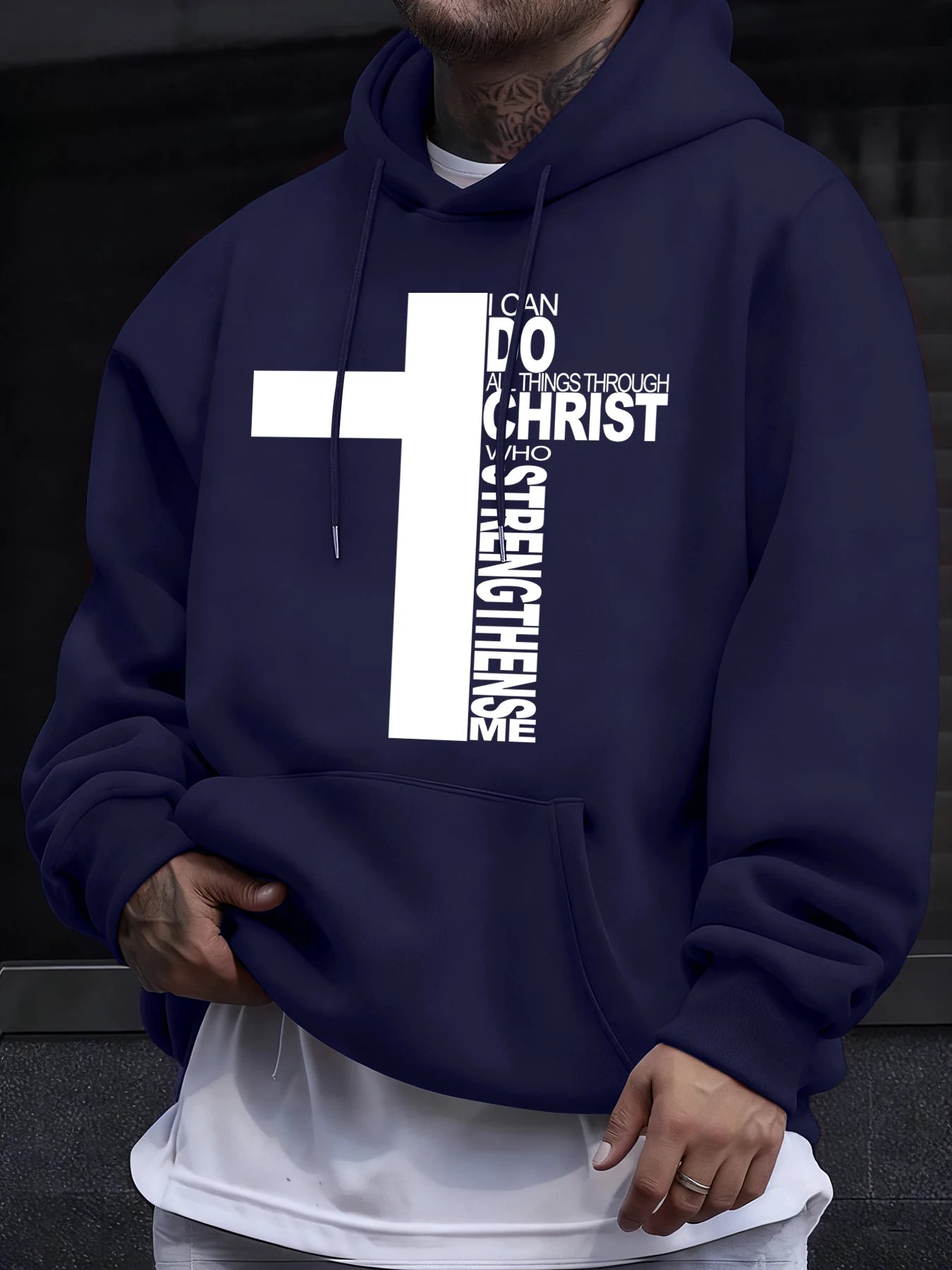 Men's Christian Faith Hoodie – Fleece Pullover with Pocket
