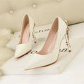 Women's Sequin Metal Flower Stiletto Pumps – Shiny Wedding High Heels