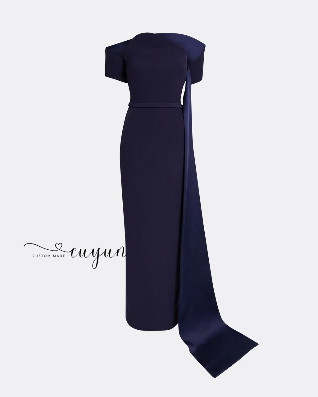 Navy Blue Formal Evening Gown – Floor-Length Sleeveless Banquet Party Dress