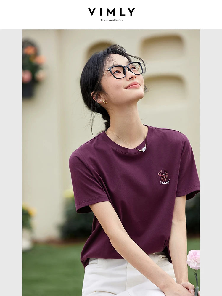 Women's Sequined Embroidered Short Sleeve T-Shirt | Simple Solid Summer Top