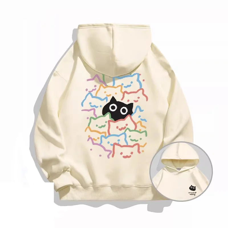 Trendy Cat Graphic Hoodie – Unisex Streetwear Sweatshirt for Men & Women | Sizes S–XXXL