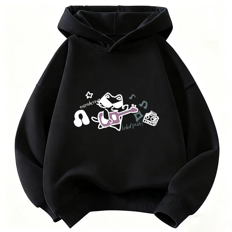 Kids Hip Hop Music Cat Hoodie – Cool Graphic Sweatshirt for Boys & Girls | Sizes 110–160