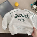 Kids Unisex Letter Print Sweatshirt | Cozy Cotton Pullover Hoodie for Boys & Girls