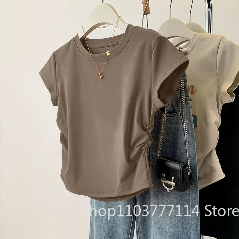 Women's Slim Fit Short Sleeve Top | Versatile Polyester Base Shirt