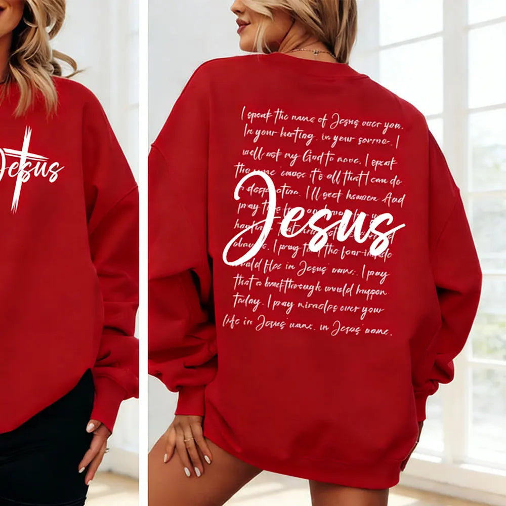I Speak the Name of Jesus Sweatshirt – Christian Faith Hoodie for Men & Women