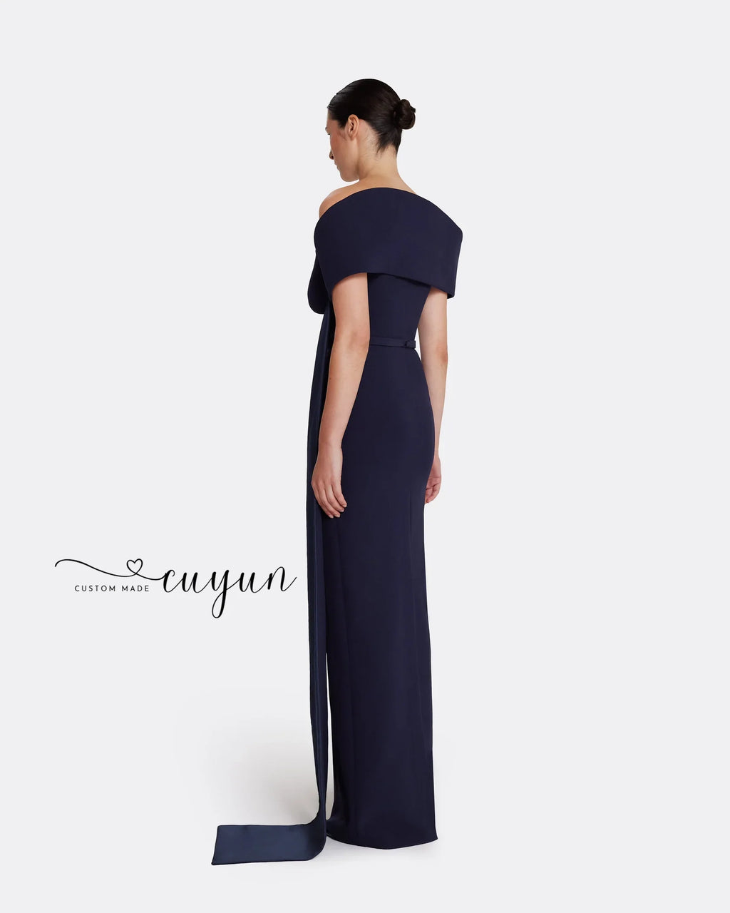 Navy Blue Formal Evening Gown – Floor-Length Sleeveless Banquet Party Dress