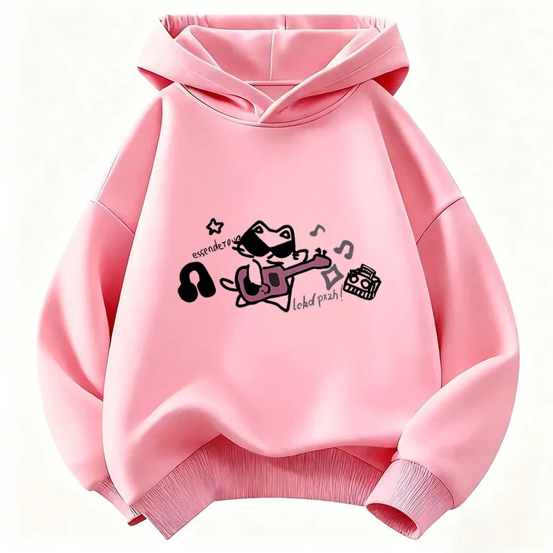 Kids Hip Hop Music Cat Hoodie – Cool Graphic Sweatshirt for Boys & Girls | Sizes 110–160
