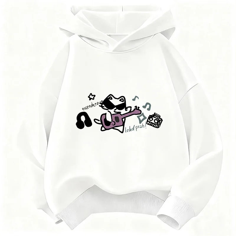 Kids Hip Hop Music Cat Hoodie – Cool Graphic Sweatshirt for Boys & Girls | Sizes 110–160