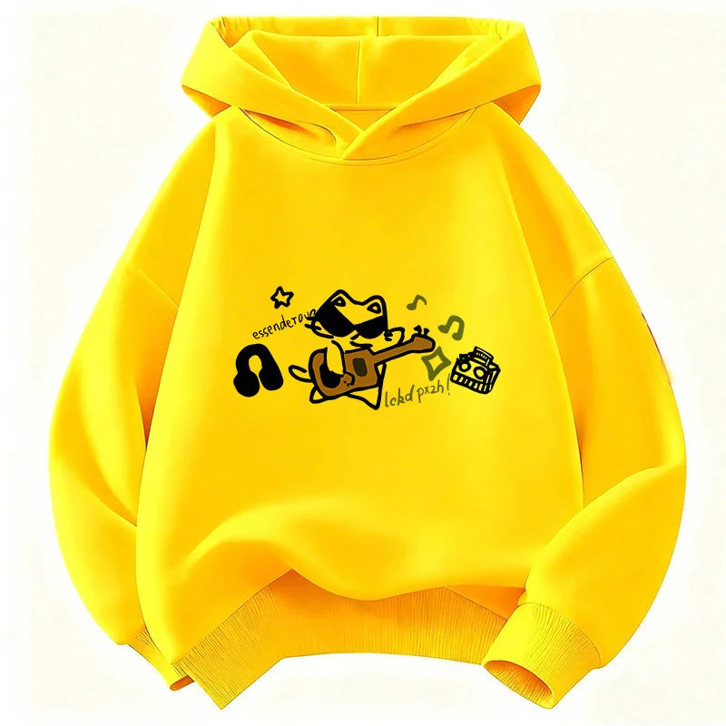 Kids Hip Hop Music Cat Hoodie – Cool Graphic Sweatshirt for Boys & Girls | Sizes 110–160