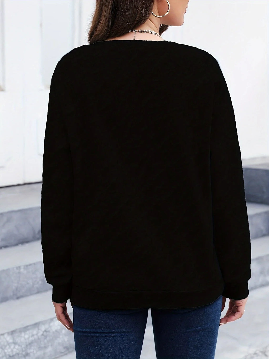Women's Loose Fit Round Neck Hoodie – Cosy Long Sleeve Pullover | Autumn & Winter