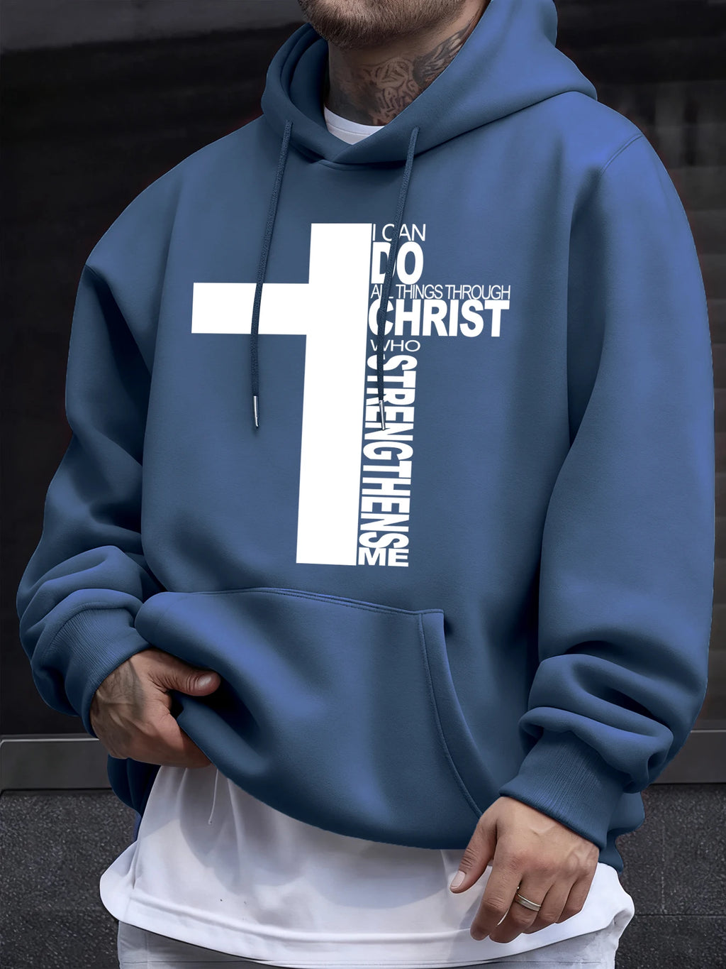 Men's Christian Faith Hoodie – Fleece Pullover with Pocket