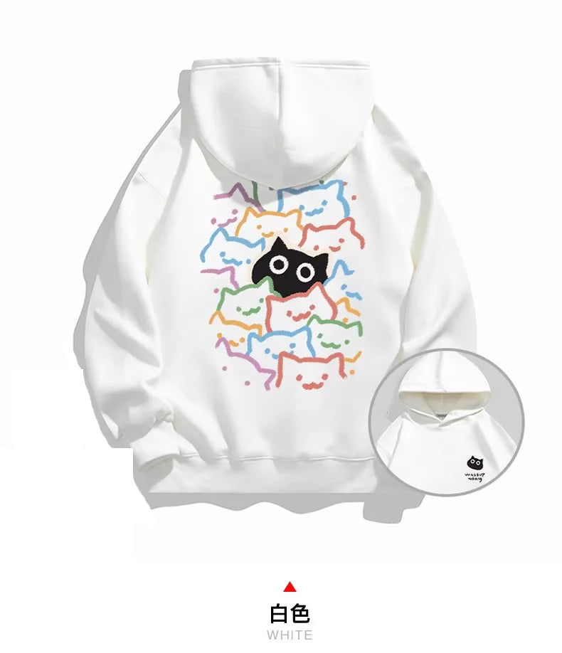 Trendy Cat Graphic Hoodie – Unisex Streetwear Sweatshirt for Men & Women | Sizes S–XXXL