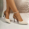 Women's Linen PU Stiletto Slingback Heels – Pointed Toe High Heel Pumps 2026