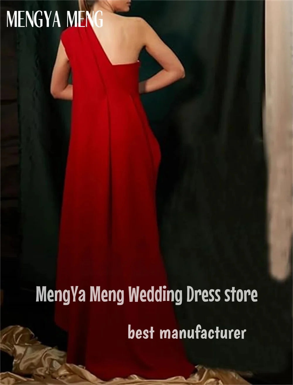 Mermaid One Shoulder Prom Dress – Elegant Floor-Length Party Gown with Shawl