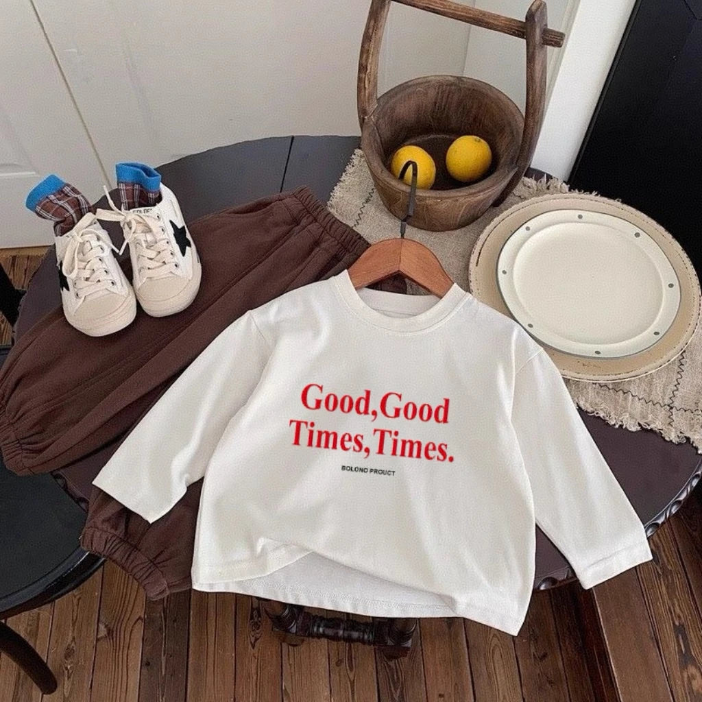 Kids Cartoon Print Long Sleeve T-Shirt – Unisex Cotton Top for Toddlers