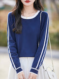 Women's Knitted Cotton Sweater – Long Sleeve Casual Top | Spring & Autumn