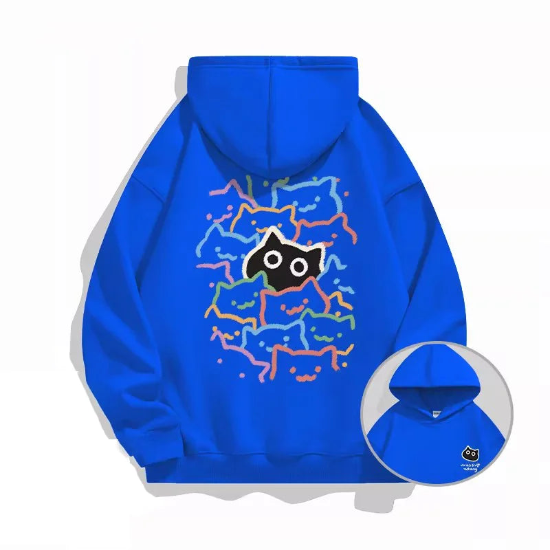 Trendy Cat Graphic Hoodie – Unisex Streetwear Sweatshirt for Men & Women | Sizes S–XXXL