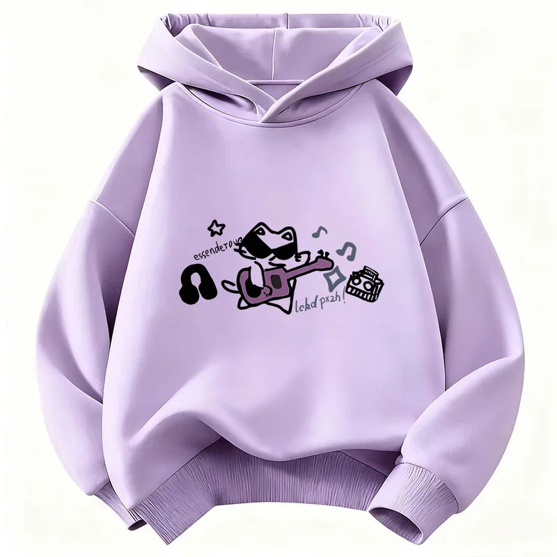 Kids Hip Hop Music Cat Hoodie – Cool Graphic Sweatshirt for Boys & Girls | Sizes 110–160